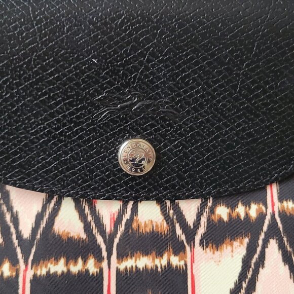 Longchamp Le Pliage Ikat Large Tote Bag | Limited Edition Print | Black Leather - Picture 2 of 6